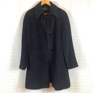 Black alpaca wool coat